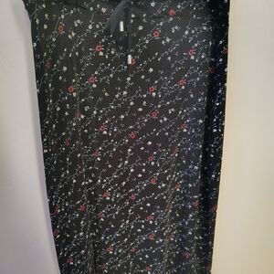 Vintage Susan Lawrence Women's Black Floral Straight Skirt Knee Length